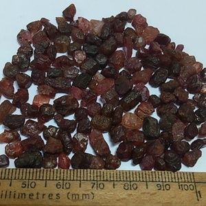 164ct orangish red ruby rough lot from madagascar untreated gemstone crystals
